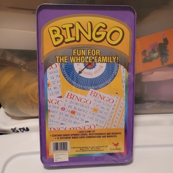 Bingo Game CARDINAL FUN FOR THE WHOLE FAMILY TIN STORAGE SEALED new - Picture 3 of 4